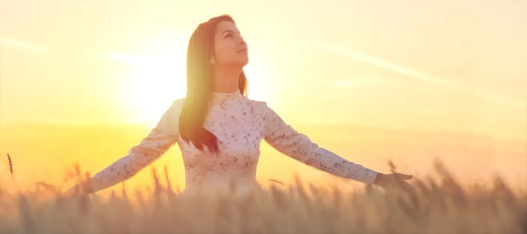 woman appreciating nature