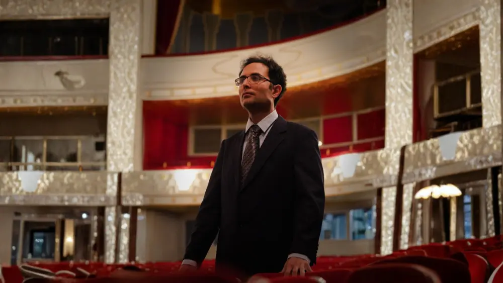 Iranian composer Farhad Poupel standing