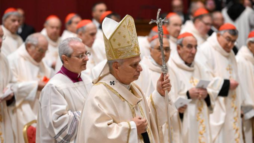 Pope Leo XIV with other bishops